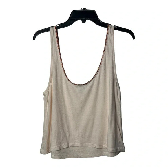 1619. FREE PEOPLE INTIMATELY SLEEVELESS TANK TOP SIZE SMALL EMBROIDERED TRIM - Picture 6 of 10